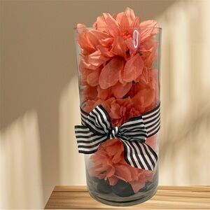 Elegant Coral Floral Arrangement in Glass Vase
